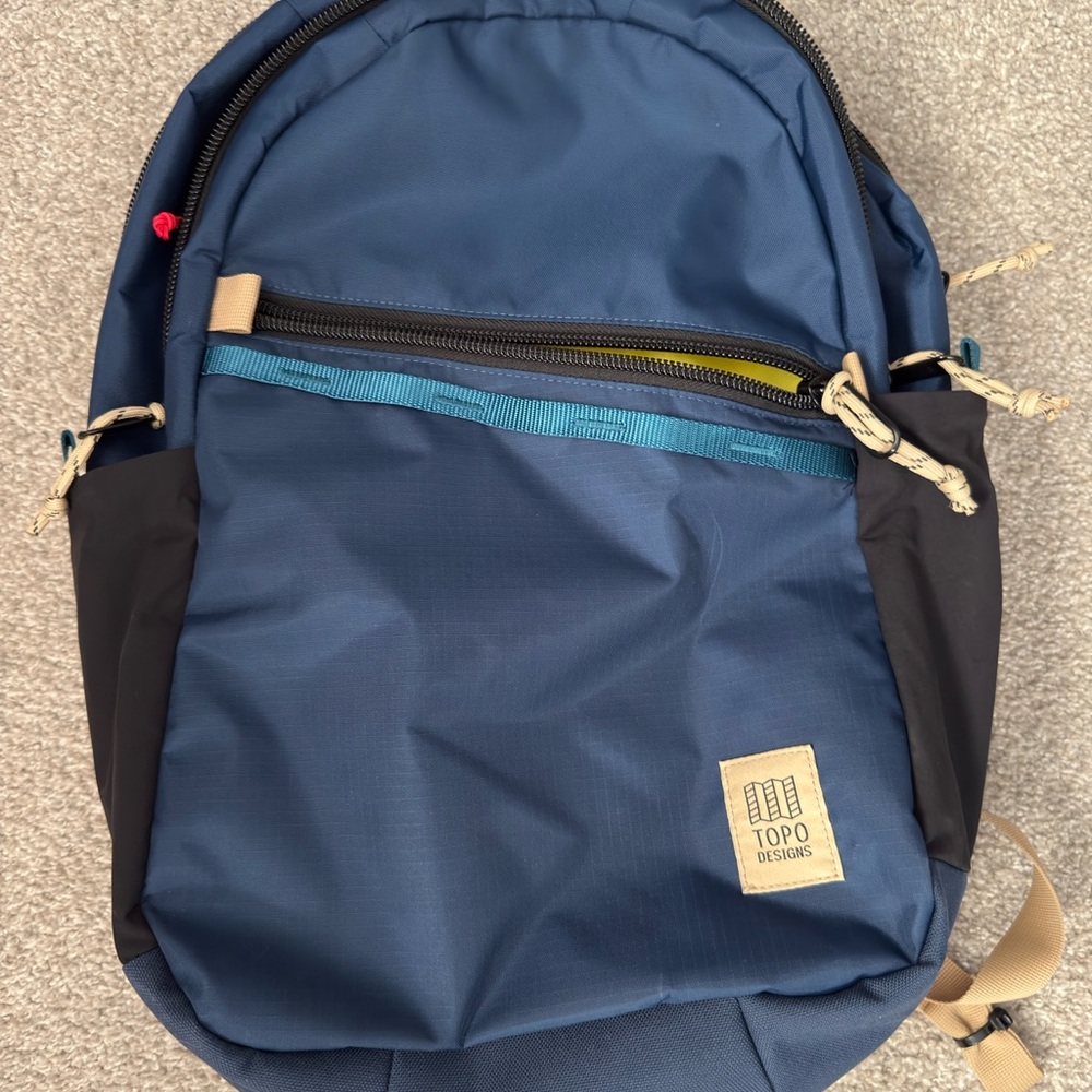 Topo Designs Navy/Sahara Blue and Black Commuter Backpack